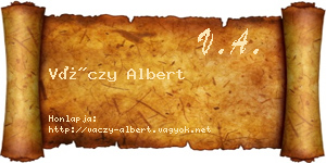 Váczy Albert névjegykártya