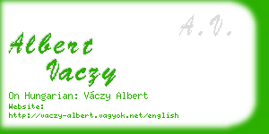 albert vaczy business card